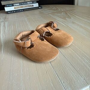 Baby girl brown faux suede Maryjane flats,soft & comfy•••Infant kids flats